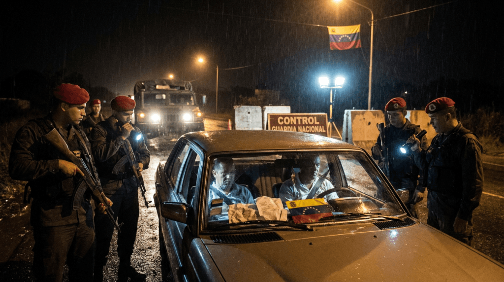 Armed militia checkpoint in Venezuela as U.S. orders Americans to evacuate immediately amid security crisis