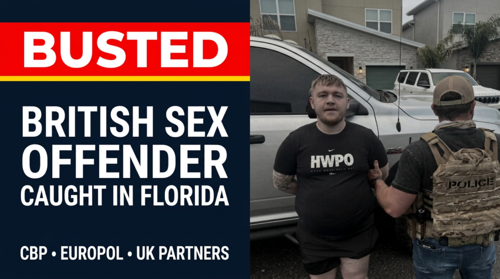 British sex offender arrested