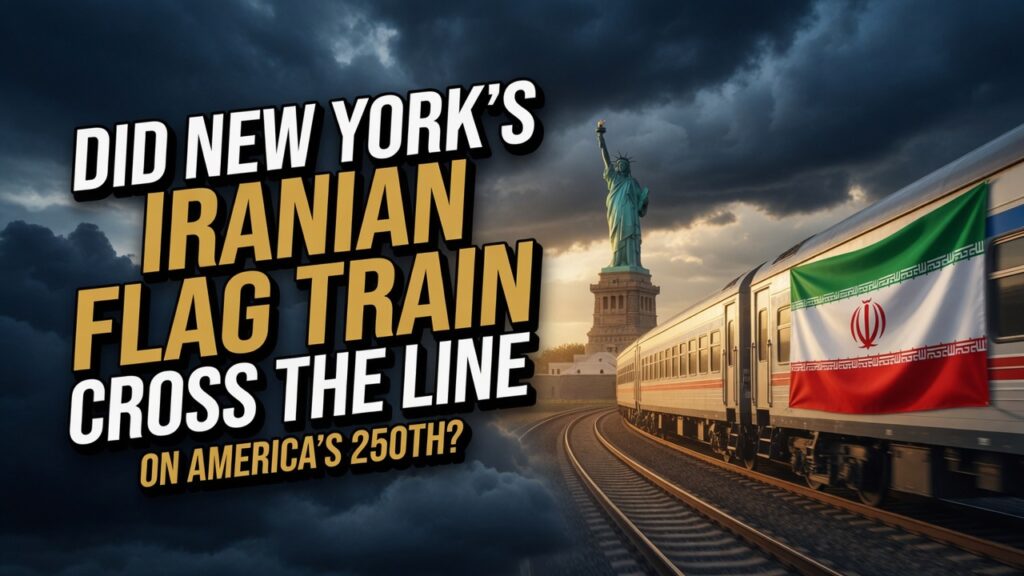 NYC subway Iranian flag