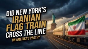 NYC subway Iranian flag